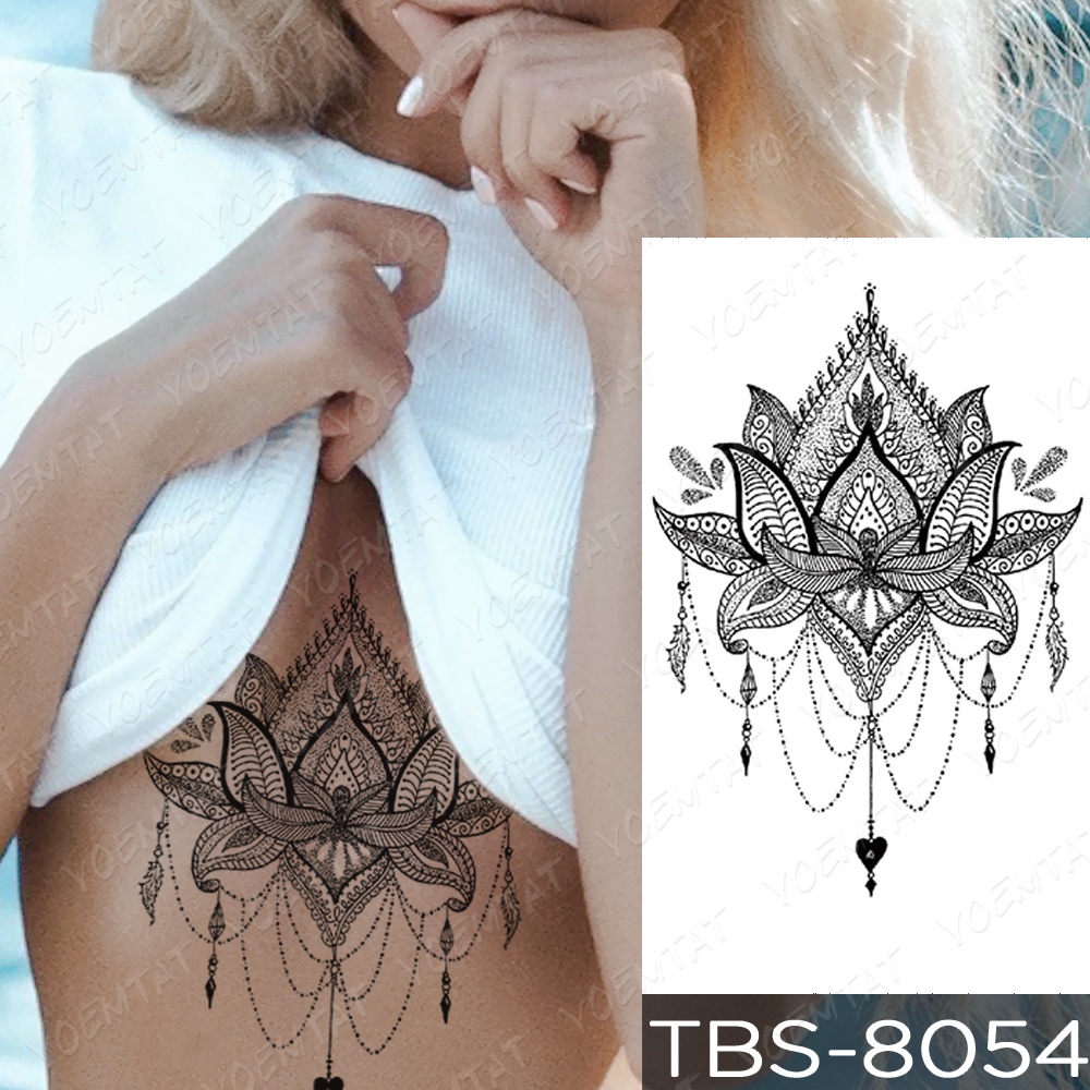 Hình Xăm Dán Tạm Thời Họa Tiết Hoa Hồng Mandala Chống Thấm Nước Cho Nam Và Nữ