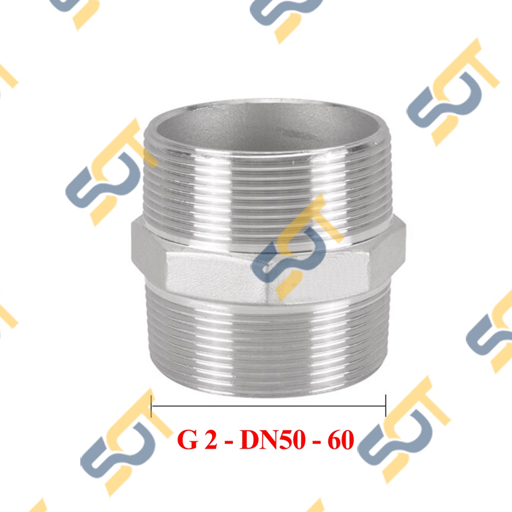 [KÉP REN 34 42 49 60] Hai đầu ren ngoài - Inox Sần (Inox pipe reducing hexagon nipple) - Man thu &amp; đều