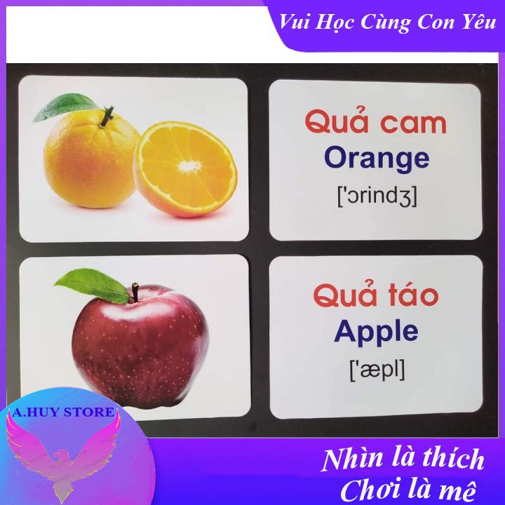 Dạy Học Cho Bé  Bộ Thẻ Flashcards khổ A5 (size to nhất)