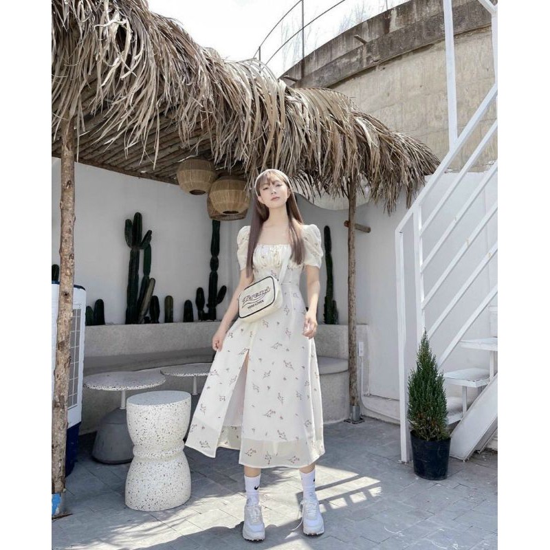 ĐẦM HOA NHÍU NGỰC XẺ ĐÙI❤CÓ HÌNH THẬT TRẢI SÀN | BigBuy360 - bigbuy360.vn