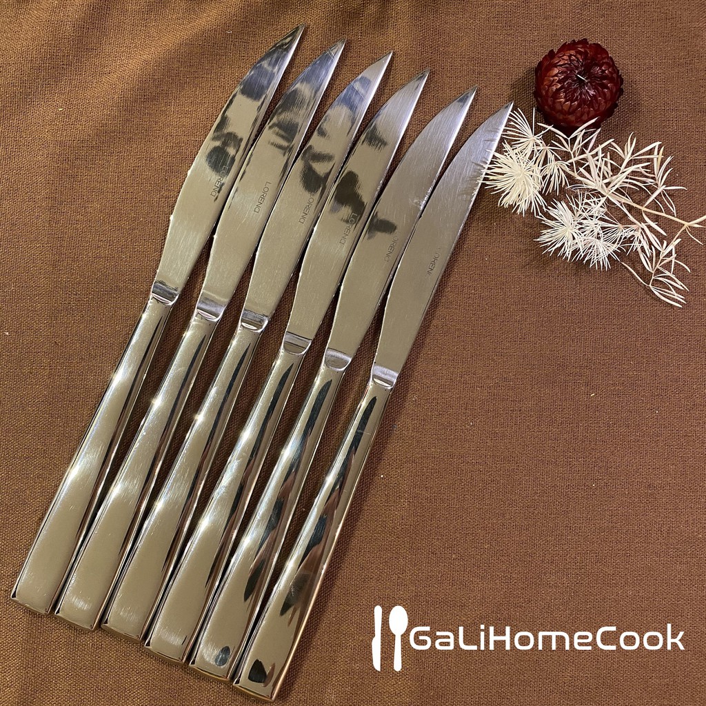 Dao ăn bít tết, Dao Steak inox 304 LORENA phong cách Châu Âu sang trọng cao cấp GaliHomecook LORE-9