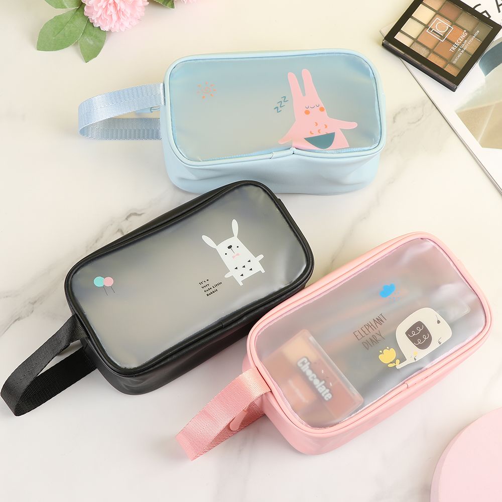 Túi đựng mỹ phẩm bằng PVC mềm trong suốt chống thấm nước di động tiện dụng dành cho nữ