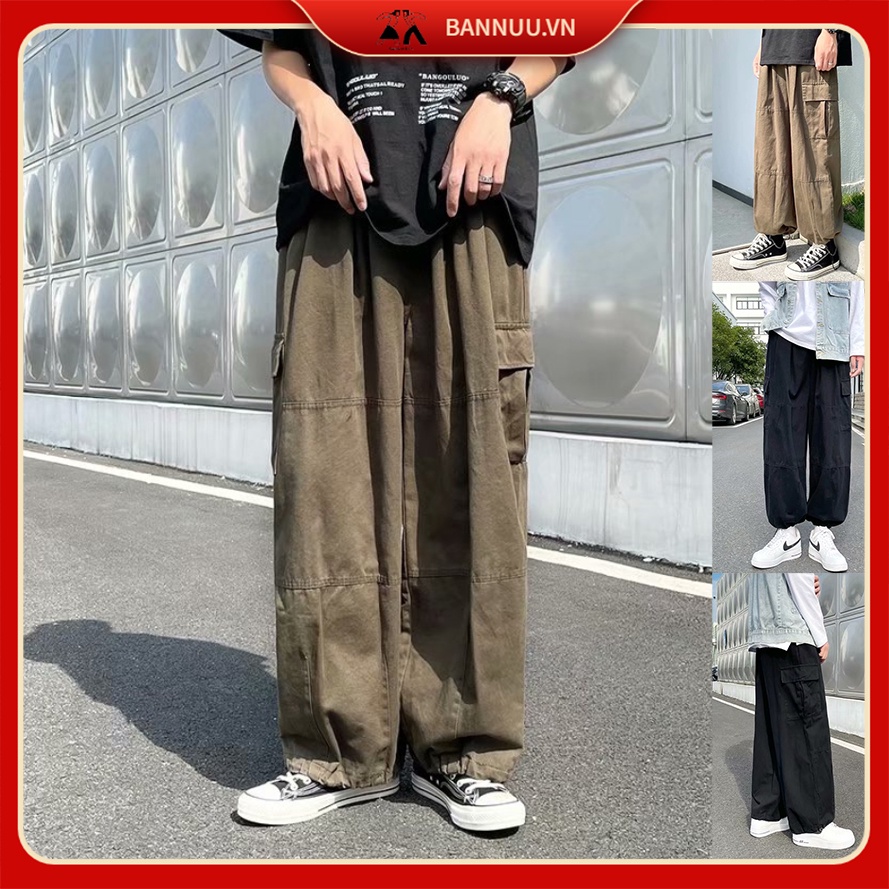 quần ống suông hàn quốc quần jogger nam ống rộng unisex from rộng quần jogger nam tiếng Nhật thời trang quần túi hộp tiếng Nhật quần túi hộp nữ