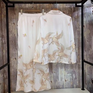 PIJAMA CON HẠC TRẮNG CAO CẤP