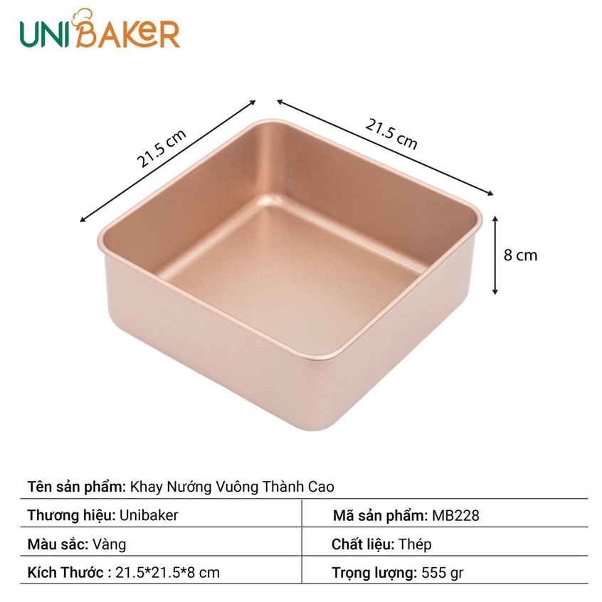 Khay Nướng Vuông Thành Cao Unibaker MB228