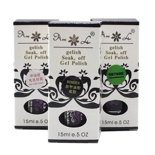 Top bóng-Base liên kết-Cứng móng sơn gel Gelish đen
