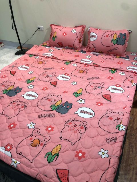 Trọn Bộ Chăn Ga Gối Chần Phao 5 Món - Gấu Panda