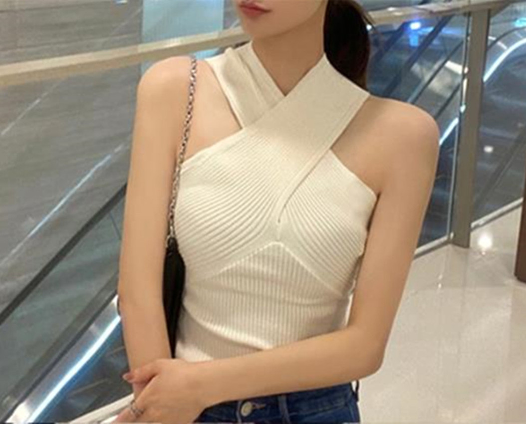 Áo không tay phối vạt đan chéo thời trang cho nữ | BigBuy360 - bigbuy360.vn