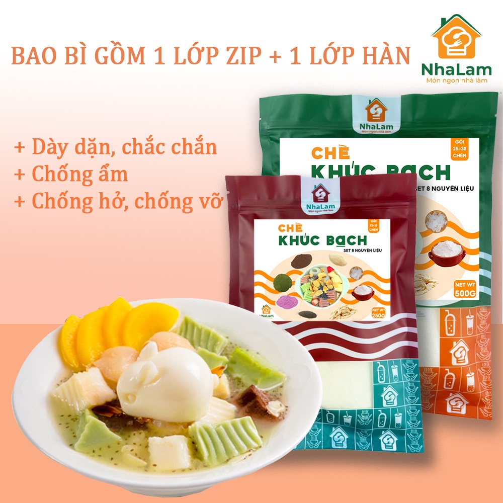 Set Nguyên Liệu Chè Khúc Bạch 25 Chén Thơm Ngon Bổ Dưỡng NHALAM FOOD (Kèm Công Thức)