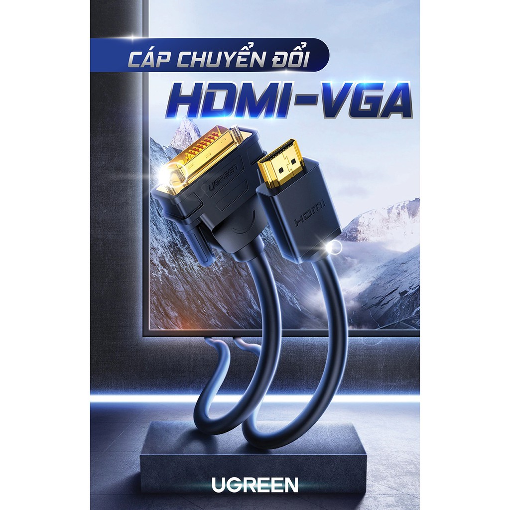 Mua ngay Cáp chuyển đổi HDMI sang DVI-D 24+1, dây tròn và dây dẹt, dài 1-15M UGREEN HD106 [Giảm giá 5%]
