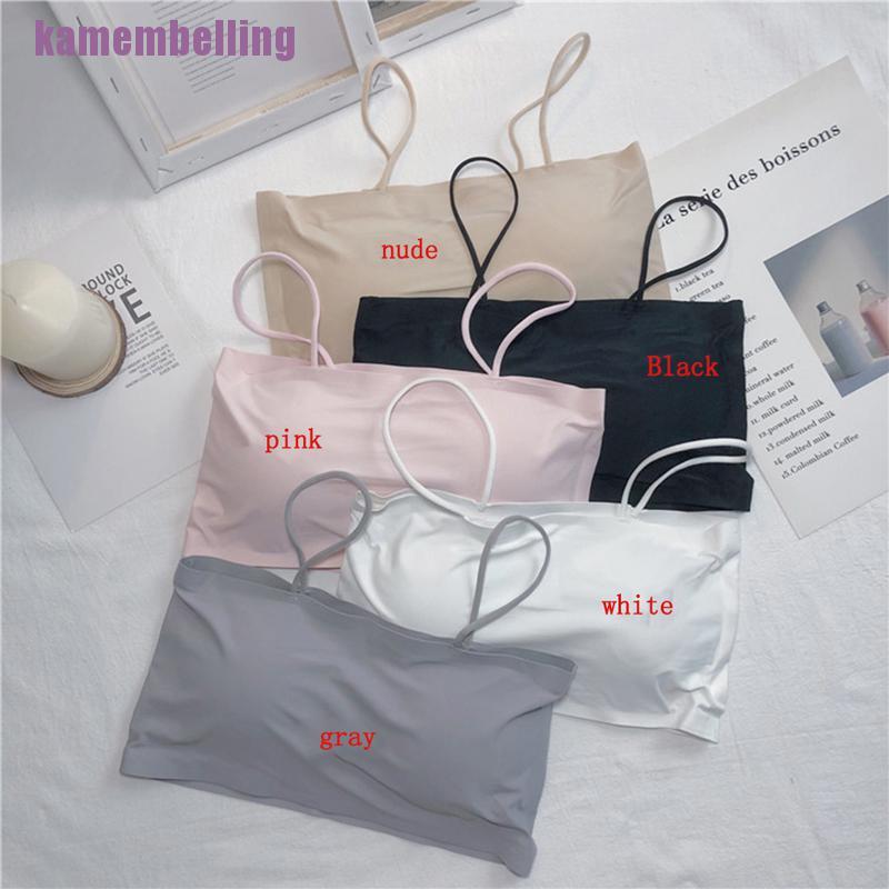 [ling] Áo Lót Ống Không Đường May Bằng Lụa Băng Có Mút Đệm Tháo Rời Được Dành Cho