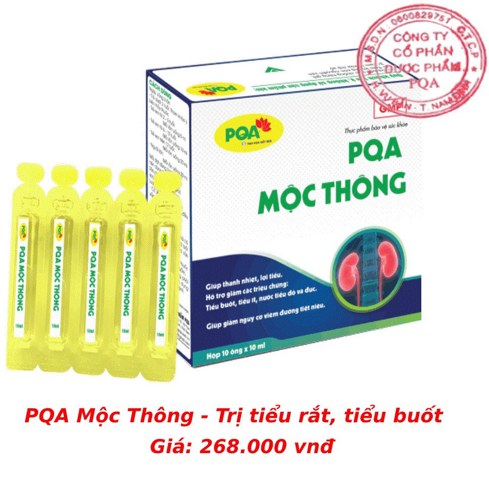 PQA MỘC THÔNG dùng khi tiểu buốt, tiểu ít, nước tiểu đỏ đục, giảm nguy cơ viêm đường tiết niệu