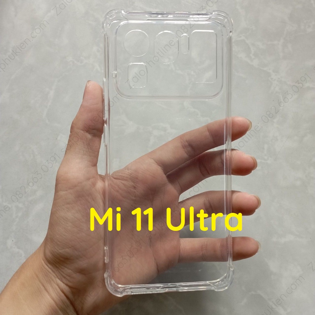 Ốp lưng Xiaomi Mi 11 Pro / Mi 11 Ultra dẻo trong chống sốc bảo vệ cam bền đẹp