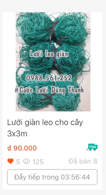 Lưới giàn leo cho cây 3x3m