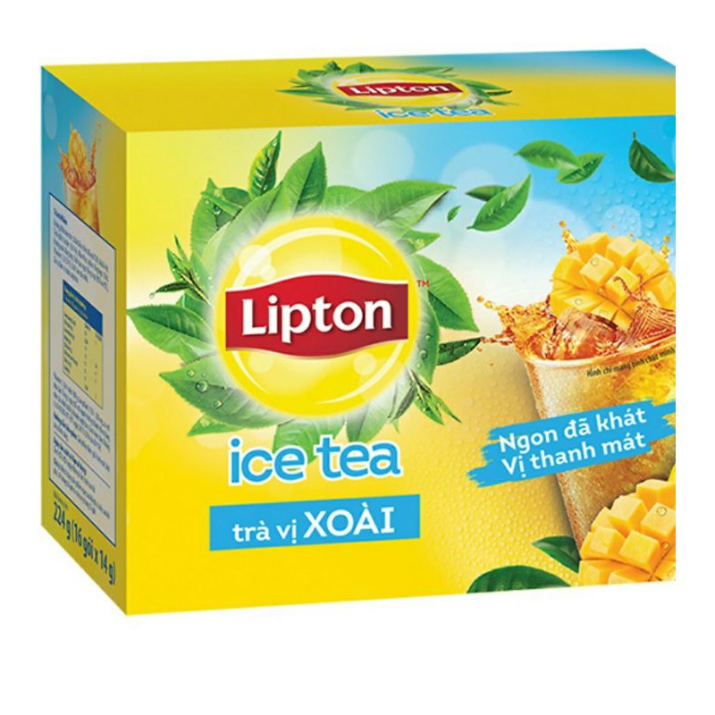 Hộp 16 Gói Trà Lipton Ice Tea Vị Xoài/Vị đào (14g / Gói) | BigBuy360 - bigbuy360.vn