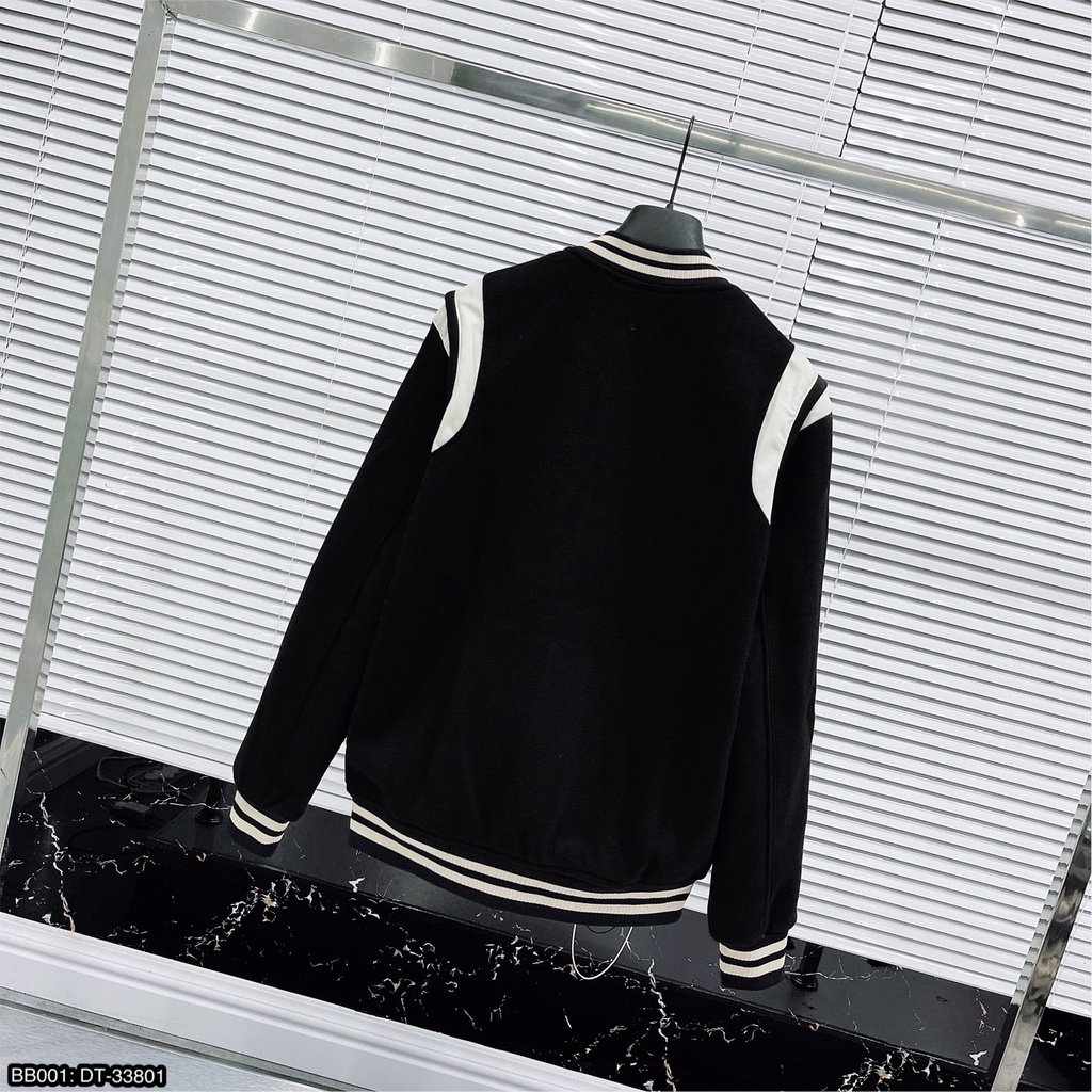 Áo Khoác Bomber Nam Teddy Phối Viền Da Cao Cấp - Áo Khoác Nam Nữ Teddy Chất Dạ 2 Lớp DT STORE MENWEAR