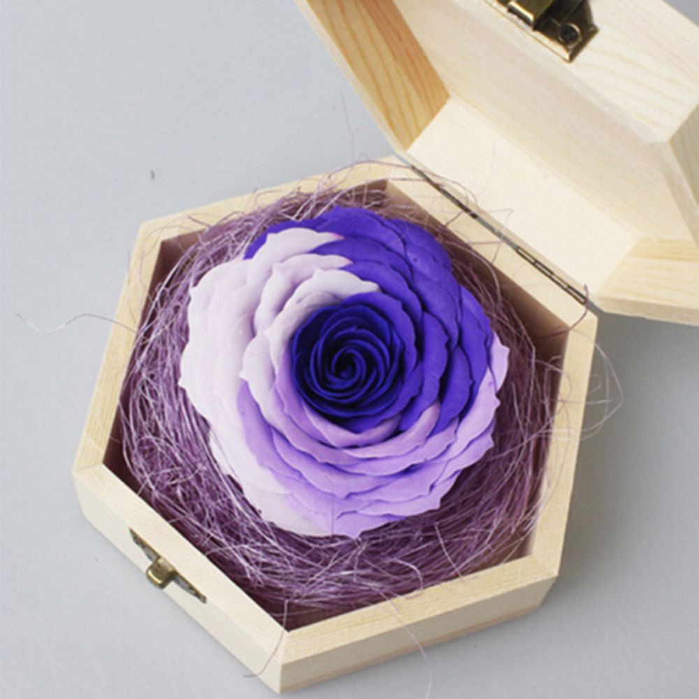 JENIFERDZ 1PC Decor Wooden Gift Box Holder DIY Crafts Portable Makeup Organizer Jewelry Hexagonal Shaped Storage Box Earring Ring