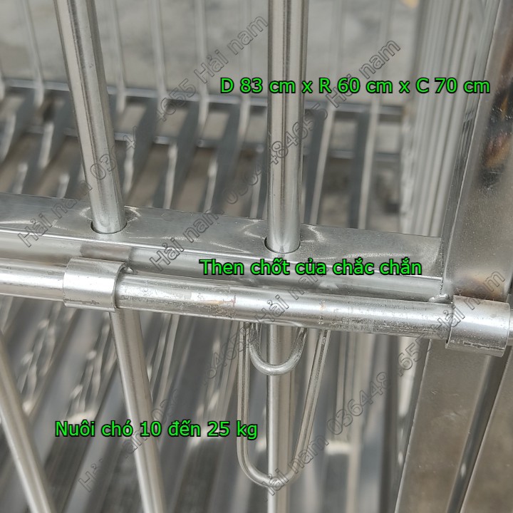 Chuồng chó Inox - Lồng nuôi chó to [ 75 cm x 55 cm x 65 cm ] - Chuồng lắp ghép có bánh xe