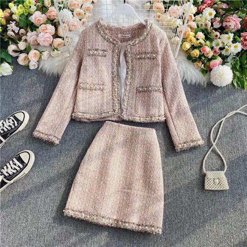 Set dạ tweed đính ngọc