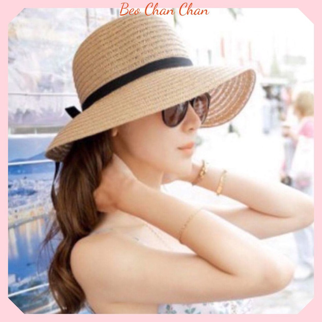 Mũ nón cói tiểu thư nơ