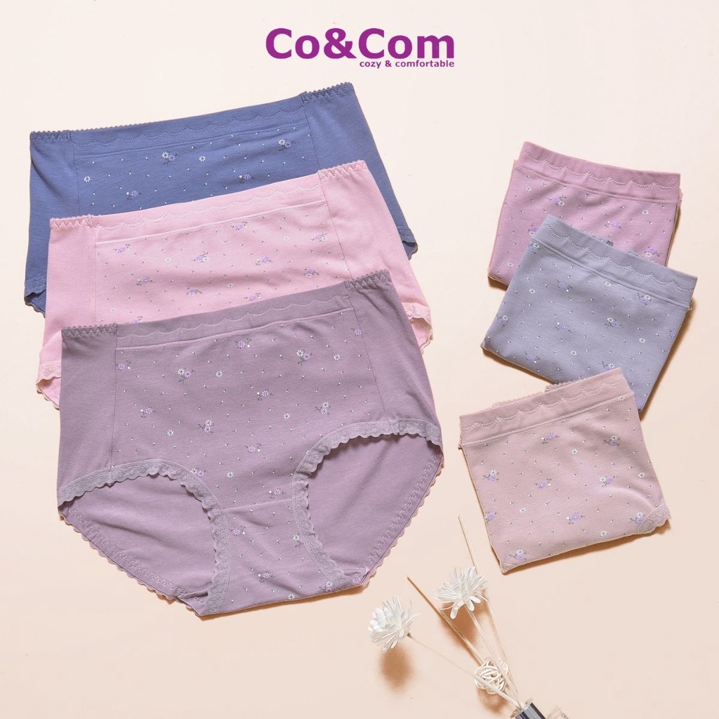 Quần Lót Nữ Cotton Cạp Cao, Đồ Lót Nữ Cao Câp Co&Com No8319 Kháng Khuẩn Co Giãn Thoải Mái
