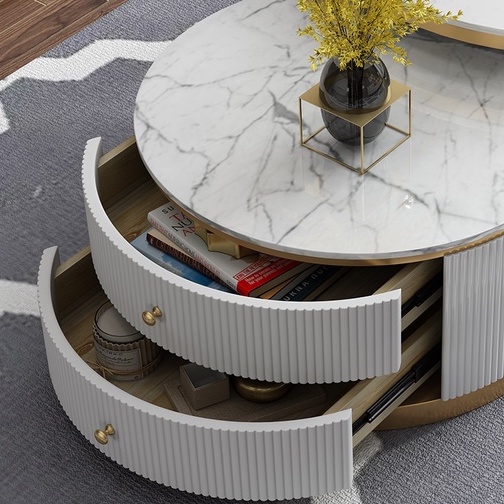 Bàn trà sofa FUNHOUSE hai ngăn kéo thông minh, bàn tiếp khách phòng khách sang trọng phong cách phong cách bắc âu