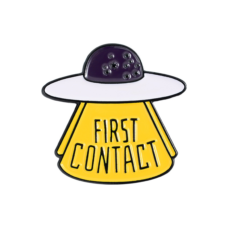 Ghim Cài Áo Bằng Kim Loại Tráng Men Hình Tên Lửa Phi Hành Gia Hoạt Hình