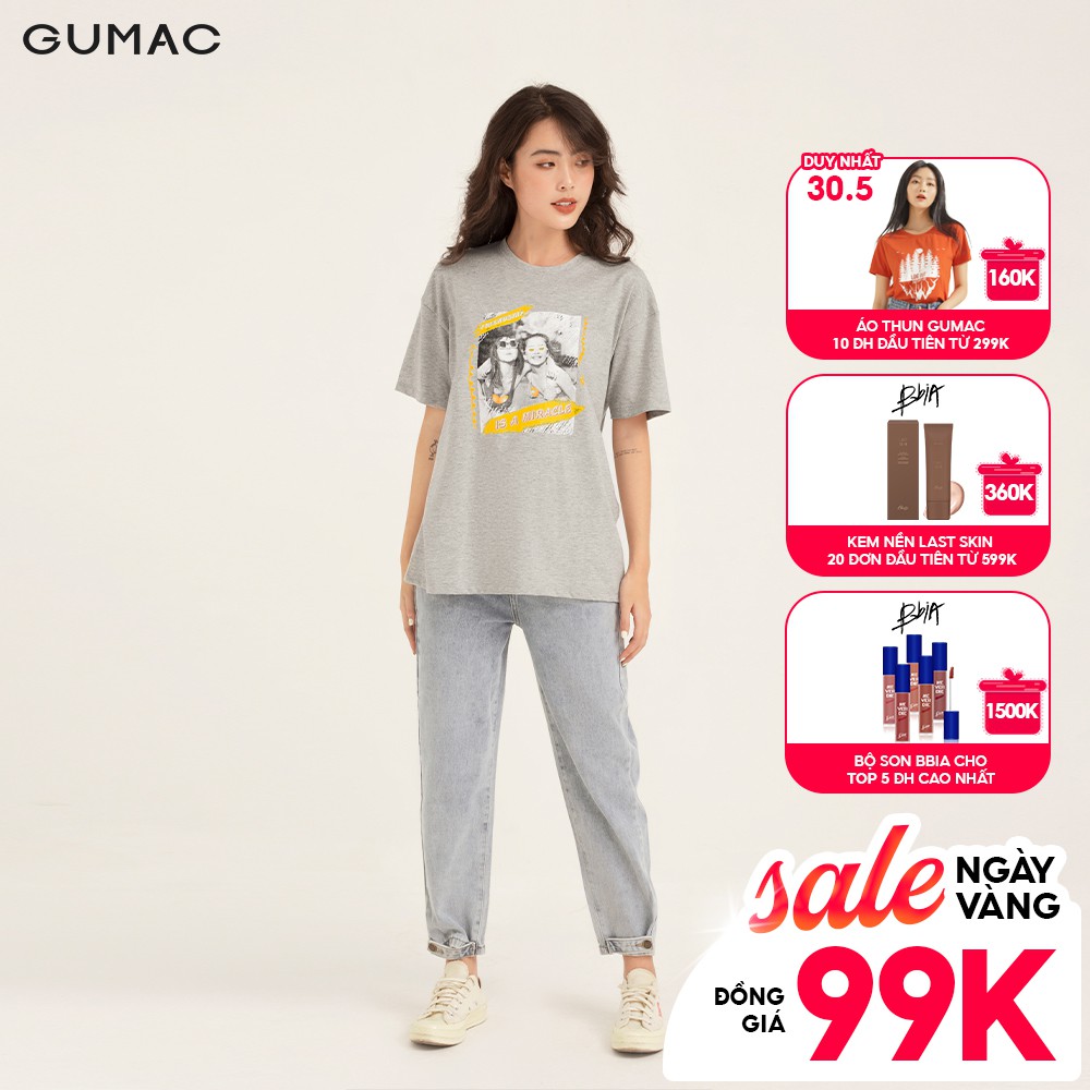 Áo thun nữ GUMMAC, in hình phong cách unisex nhiều màu đủ size ATB153