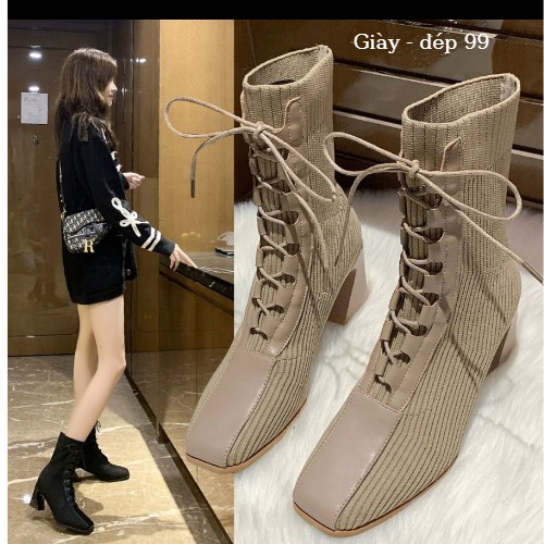 Giày bốt nữ cao cấp, giày boot đế cao 7cm phong cách hàn quốc mẫu siêu xinh hot năm 2021 | BigBuy360 - bigbuy360.vn