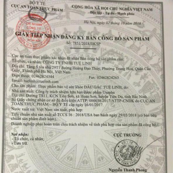 Dầu gấc Tuệ Linh - Giúp sáng mắt đẹp da