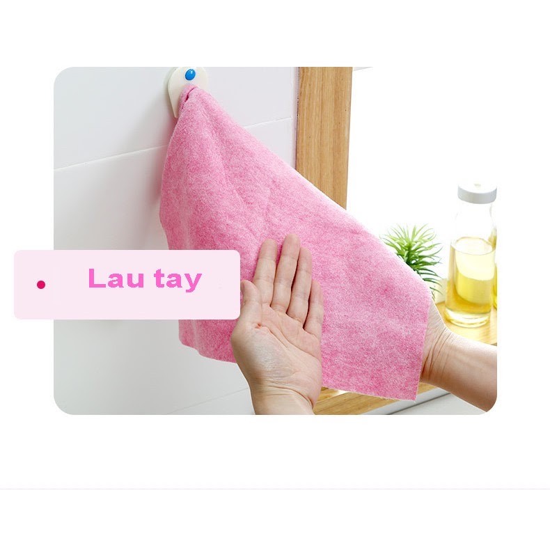 Sét 3 Khăn Lau Xơ Dừa Siêu Thấm Hút Lau Chén Bát, Xoong Nồi Nhà Bếp - KT 30x30cm