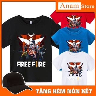 Áo thun trẻ em Free Fire, có size người lớn, Anam Store, Tặng kèm nón kết