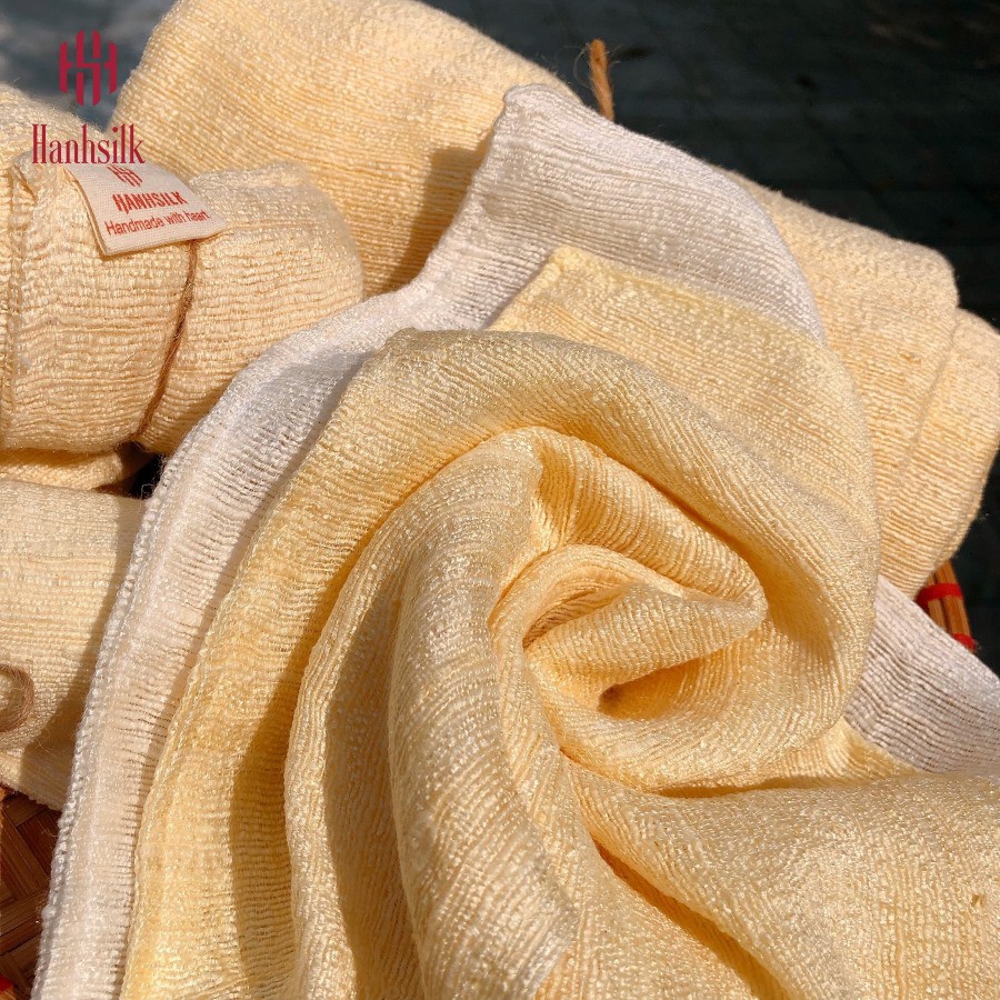 Khăn rửa mặt kiêm tẩy trang tự nhiên, 100% tơ tằm HanhSilk dùng tốt cho trẻ sơ sinh, trẻ nhỏ và em bé