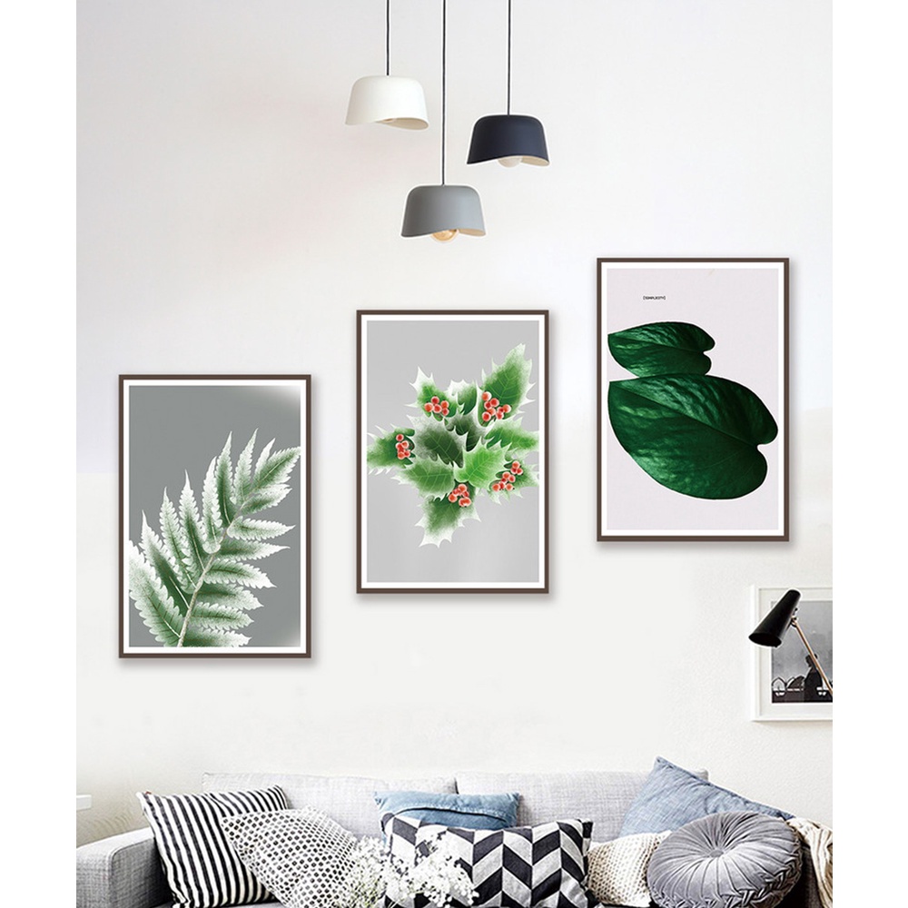 In hình ép gỗ Laminate TRANH HOA LÁ - Mẫu 2 (3 HCN 3x20x30, 3x30x40, 3x40x60). In ảnh theo yêu cầu