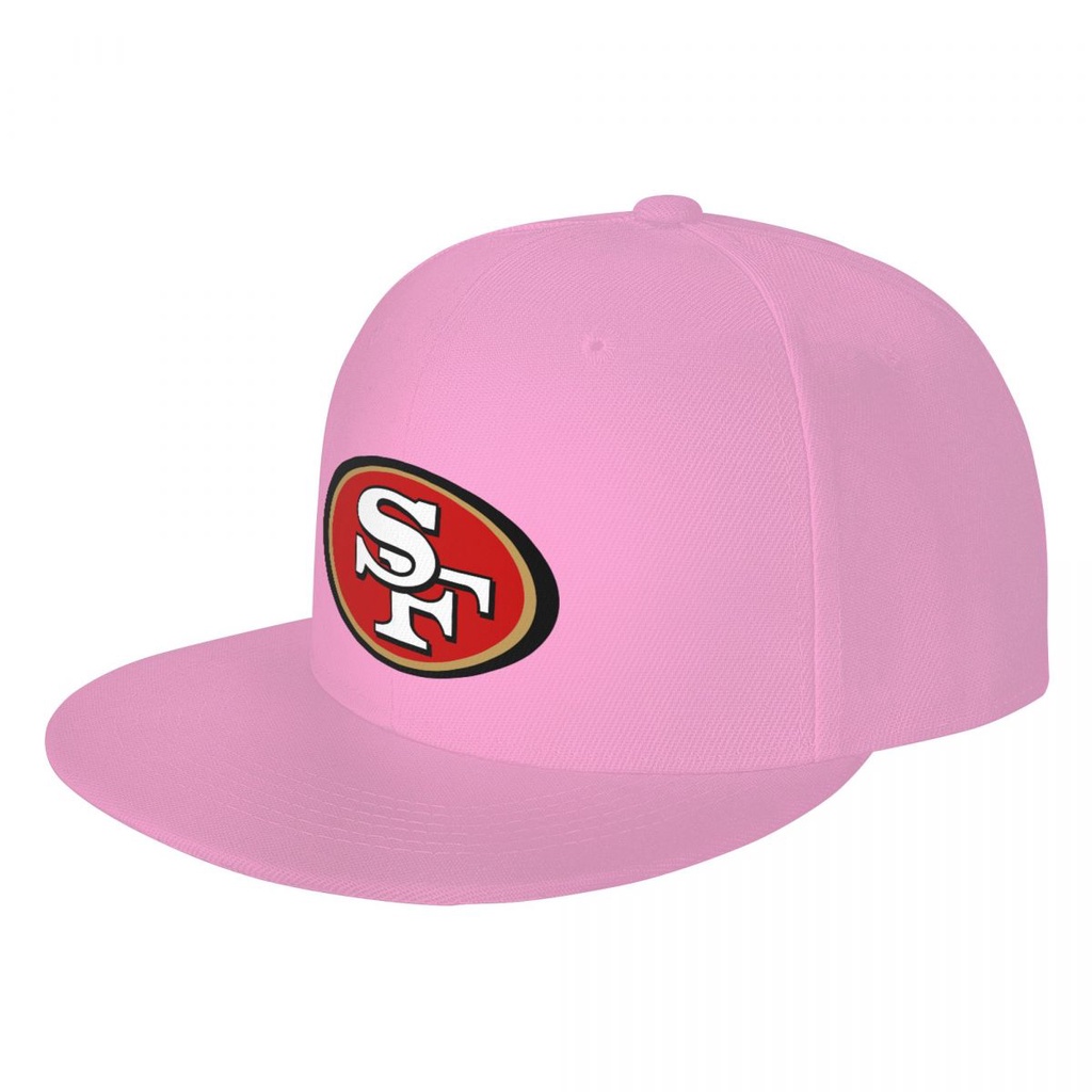 San Francisco 49ers Logo NFL Mũ phẳng Mũ chống nắng Mũ in Mũ chống nắng Mũ bảng Mũ Hip-Hop Dạo phố M