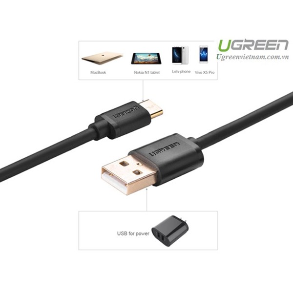 Cáp USB-C to USB 2.0 dài 1.5M chính hãng - Ugreen 30160