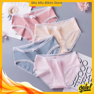 Quần Lót Nữ ♥️FREESHIP♥️Quần Lót Cotton Tăm Viền Ren xuất Nhật 5362  Miu Miu Store