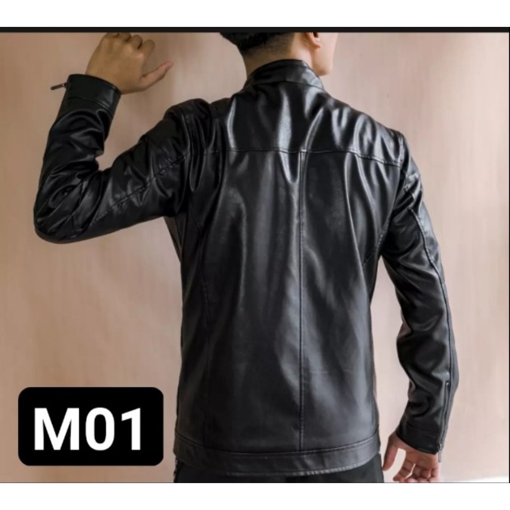 Áo khoác da nam, 100% ảnh thật, Thương hiệu Italya xuất khẩu, da PU nhập khẩu cao cấp | Áo da jacket đen