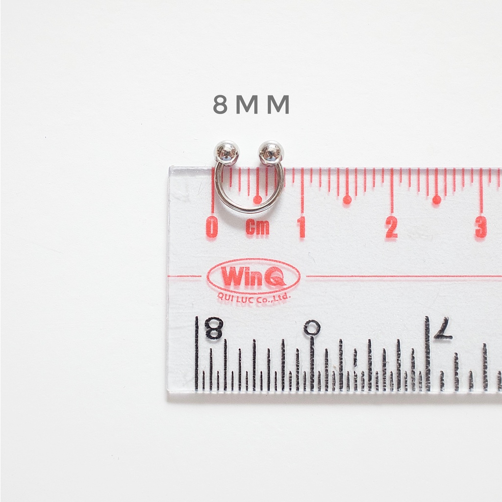 [1 Chiếc] Khuyên Tai Titan CHỮ U Thân 0.8mm Siêu Mỏng Unisex Màu Bạc Không Gỉ Sét Không Ngứa Bông Tai Julies Box 66