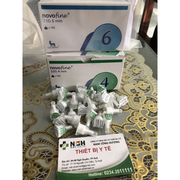 ❤ Đầu kim tiêm kim chích tiểu đường Novofine 32G 4mm Novo Nordisk Đầu kim tiêm tiểu đường NOVOFINE 32G 4mm