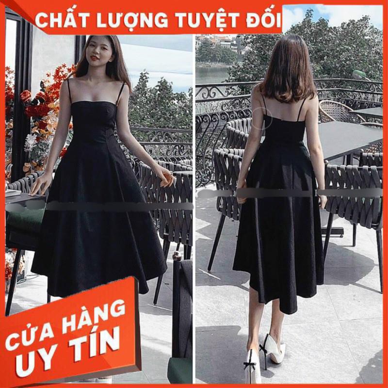 Váy thun xoè 6 mảnh dáng 2 dây dáng đẹp xuất sắc- kèm ảnh thật