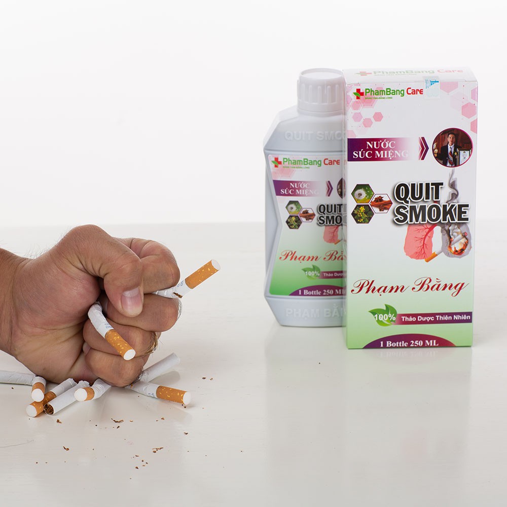 [Chai lớn 330ml]Nước súc miệng Cai Thuốc Lá Phạm Bằng - Mẫu mới 2020 Quit Smoke