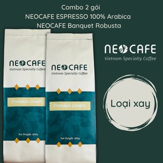 Combo 2 Gói Cà Phê Xay Nguyên Chất NEOCAFE ESPRESSO 100% Arabica 200g Và NEOCAFE Banquet Robusta 200g