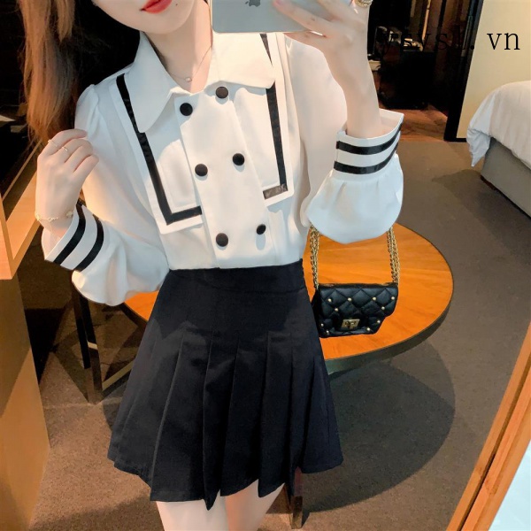 Áo Sơ Mi Chiffon Tay Dài Phong Cách Pháp Thời Trang Mùa Thu Kiểu Mới Dành Cho Nữ 2022