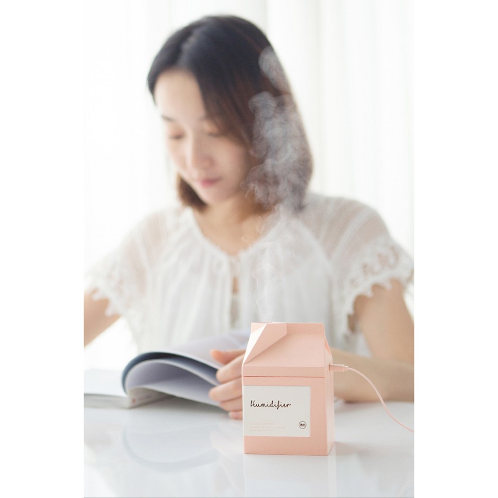 Máy Phun Sương ❤️FREESHIP❤️Máy Tạo Ẩm Mini Hình Hộp Sữa Sạc Usb Tiện Dụng