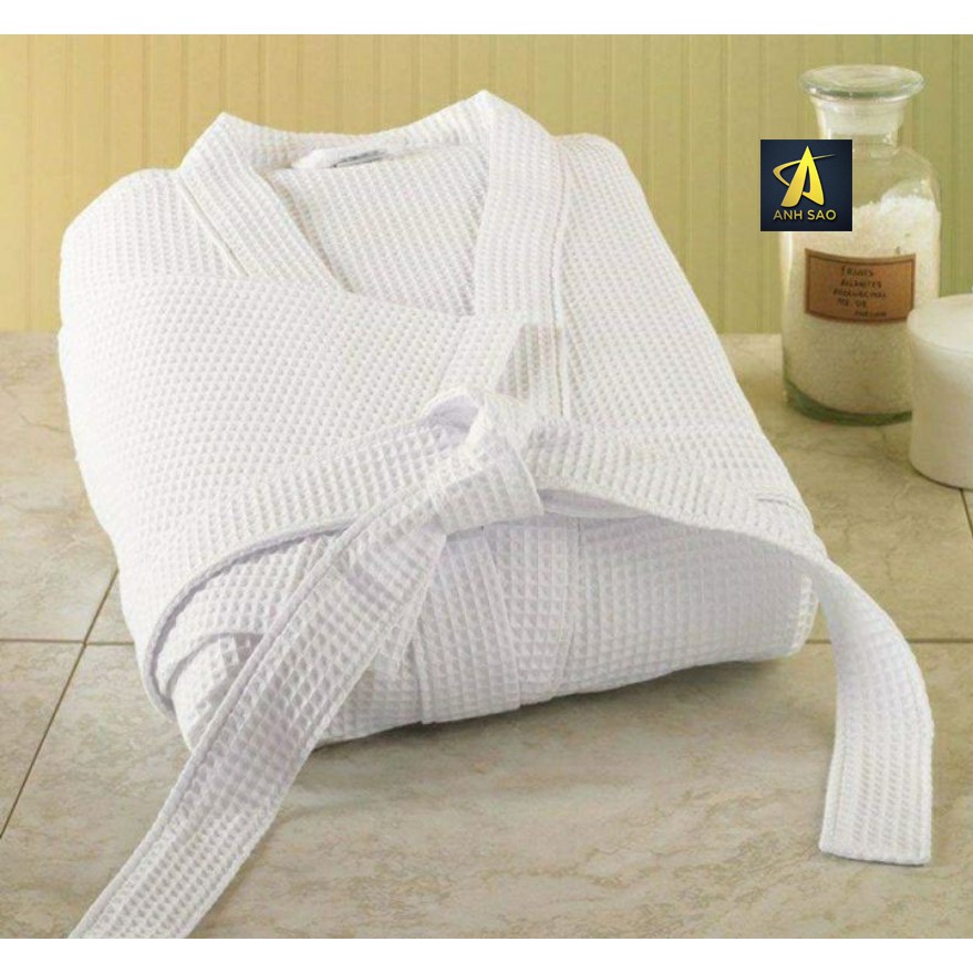 Áo choàng tắm nam / nữ tổ ong cao cấp Ánh Sao 100% cotton, dài 115cm có túi áo, chuẩn khách sạn 5 sao