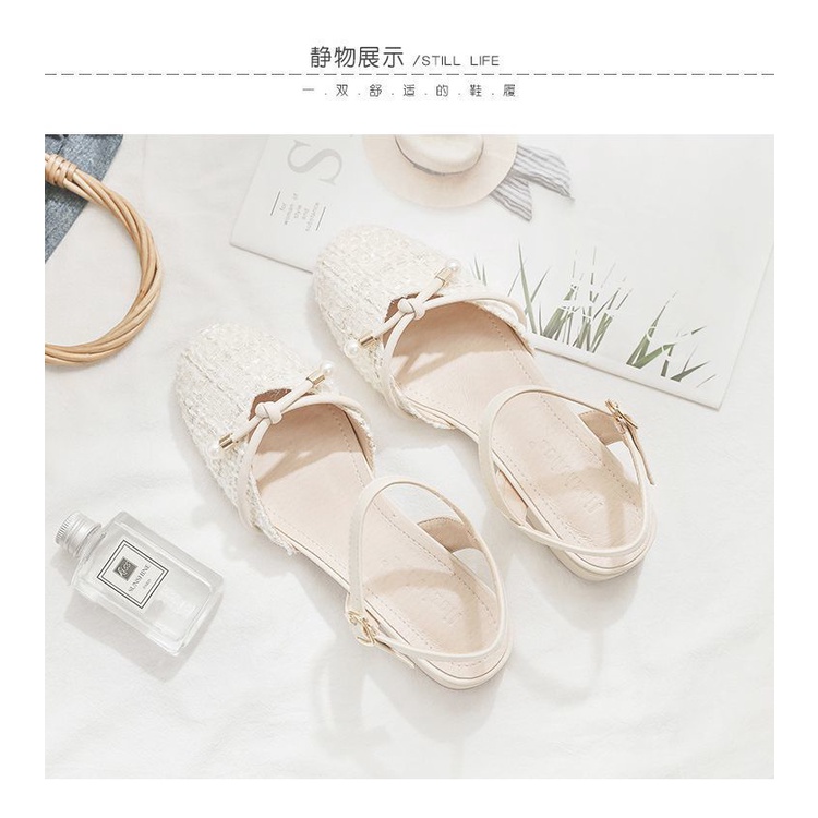 Giày Sandal Đế Phẳng Không Cần Đóng Lỗ Thời Trang Mùa Hè 2022