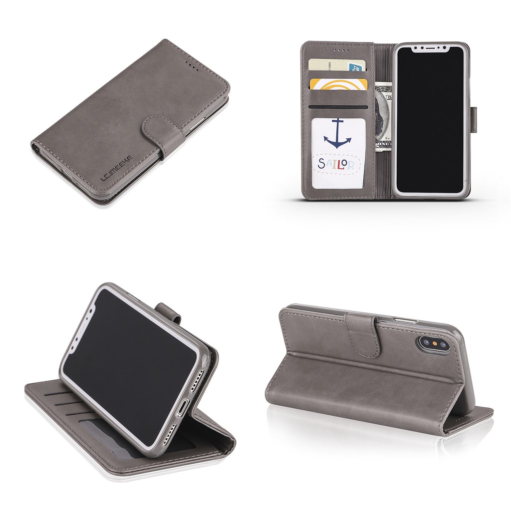 Bao da điện thoại nắp gập kiêm ví đựng thẻ màu trơn dành cho Samsung Galaxy Note 8/Note 9 | BigBuy360 - bigbuy360.vn