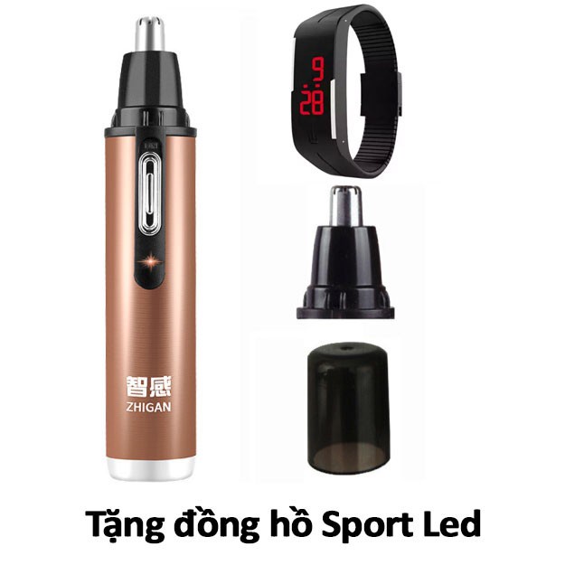 Máy tỉa lông mũi Zhigan Tặng kèm đồng hồ sport led -dc2469