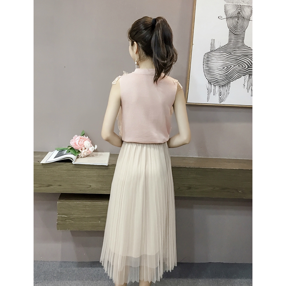 Áo len không tay phối ren dễ thương dành cho nữ | BigBuy360 - bigbuy360.vn